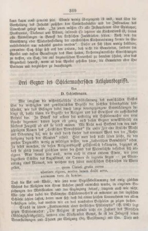 369-375 Drei Gegner des Schleiermacherschen Religionsbegriffs
