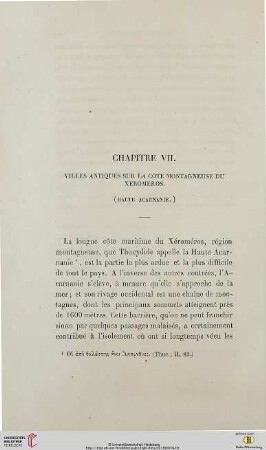 Chapitre VII: Villes antiques sur la cote montagneuse du Xéroméros