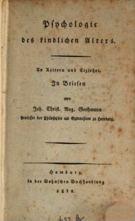 Psychologie des kindlichen Alters