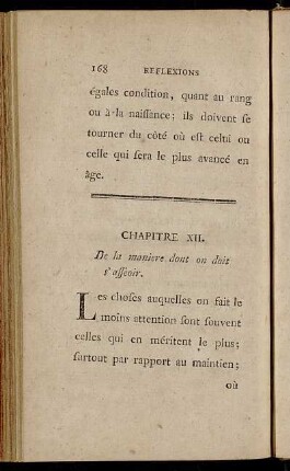 Chapitre XII. De la maniere dont on doit s`asseoir.