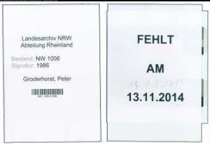 Entnazifizierung Peter Groderhorst , geb. 03.04.1891 (Kaufmann)