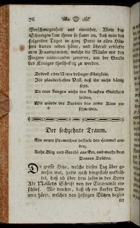 Der sechzehnte Traum. - Der zwanzigste Traum.