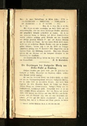 Die Beziehungen des Landgrafen Moritz von Hessen-Cassel zu Hamburg.