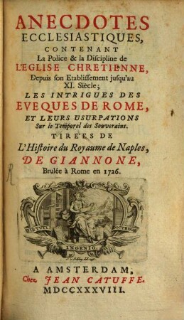 Anecdotes ecclesiastiques