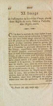 XI. Image de l'assomption de la trés Ste Vierge, placée dans l'Eglise de notre Dame in Vallicella, ....