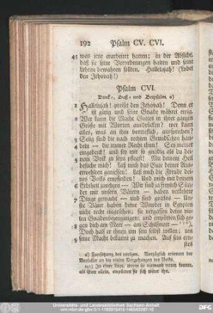 Psalm CVI. Dank-, Buß- und Betpsalm.