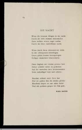 Die Nacht / Karl Bauer