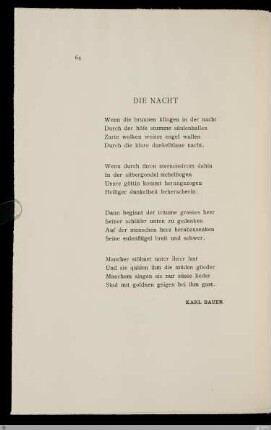 Die Nacht / Karl Bauer