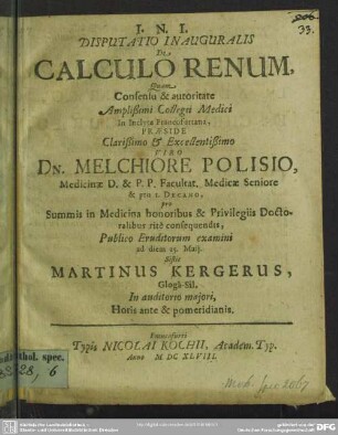 De calculo renum