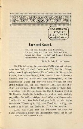 Bad Brückenau und seine Kurmittel : neuester illustrirter Führer für Kurgäste u. Touristen