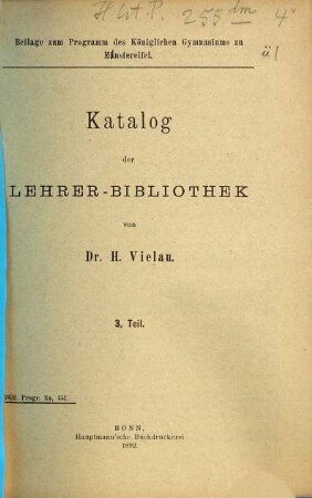 Bericht : über das Schuljahr .... 1891/92