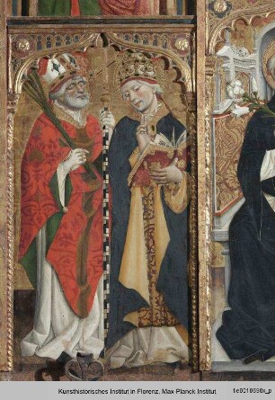 Polytptychon mit dem Heiligen Dominikus, den Kirchenvätern, Madonna mit Kind und vier Heiligen