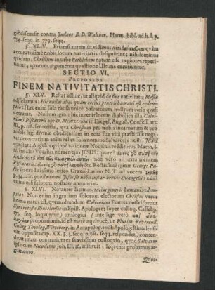 Sectio VI. Proponens Finem Nativitatis Christi.