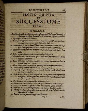 Sectio V. De Successione Fisci
