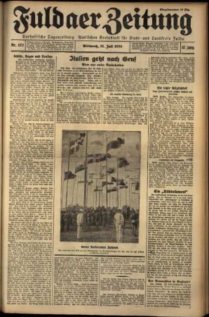 Erste Ausgabe vom Mittwoch, den 31. Juli 1935.