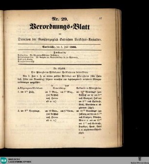 Verordnungs-Blatt der Direction der Großherzoglich-Badischen Verkehrsanstalten