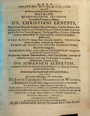Prodromus Historiae Curianae