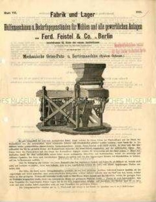 Mechanische Gries-Putz- u. Sortirmaschine (System Cabanes. (O))