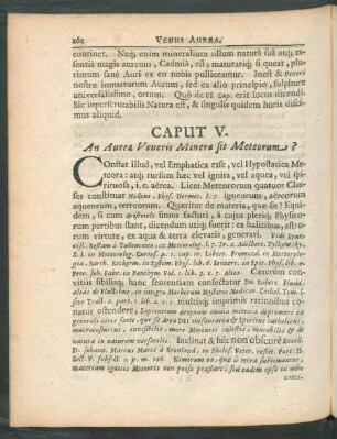 Caput V. An Aureae Veneris Minera sit Meteorum?