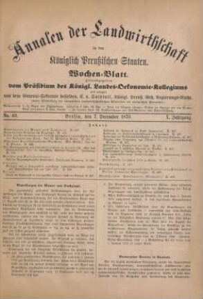 No. 49. Berlin, den 7. December 1870. X. Jahrgang.