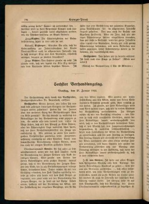 196-200, Sechster Verhandlungstag: 27.1.1920