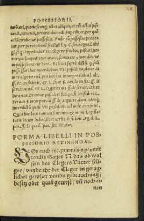 Forma Libelli In Possessorio Retinendae.