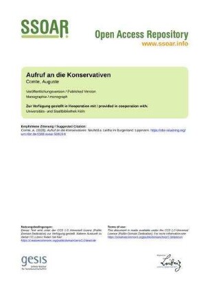 Aufruf an die Konservativen