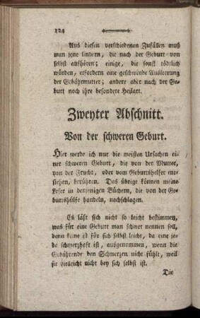 Zweyter Abschnitt. Von der schweren Geburt.