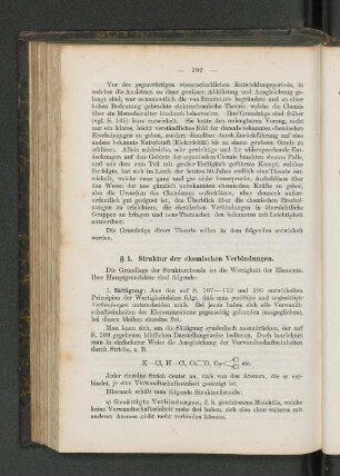 § 1. Struktur der chemischen Verbindungen.