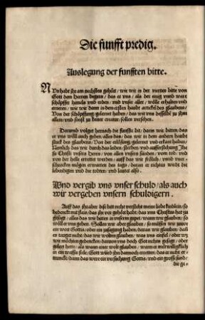 Die funfft predig.