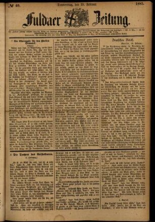 Ausgabe vom Donnerstag, den 19. Februar 1885.