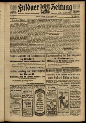 Zweite Ausgabe vom Dienstag, den 22. Januar 1907.