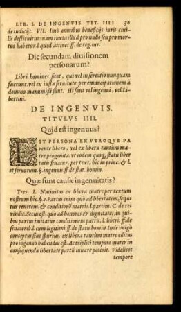 De Ingenius. Titulus IIII.