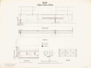 Oder-Spree-Kanal Wegebrücke über die Schleuse Große Tränke: Aufsicht, Grundriss, Schnitte, Details 1:100, 1:15