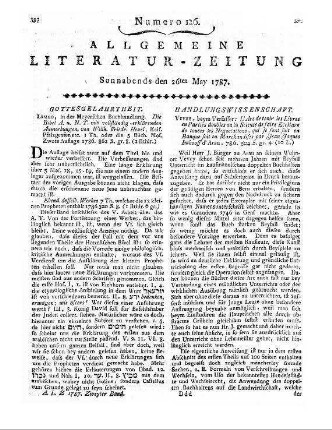 Im Hooff, J. J.: L Art de tenir les Livres en Parties doubles ou la Science de faire Ecriture de toutes les Negociations, qui se font soit en banque soit en Marchandises. Vevey: Selbsverl. 1786