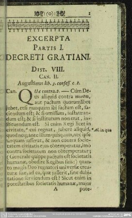 Excerpta Partis I. Decreti Gratiani