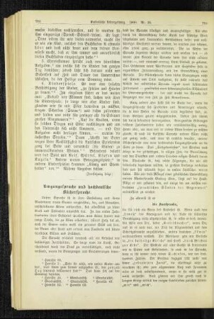 Umgangssprache und hochdeutsche Büchersprache