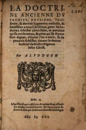 La doctrine ancienne du premier jugement