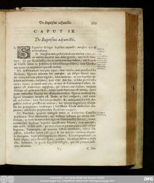 Caput IX. De Baptismi adiunctis.