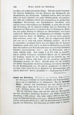 320-321 [Rezension] Meyer, Hermann, Lupold von Bebenburg