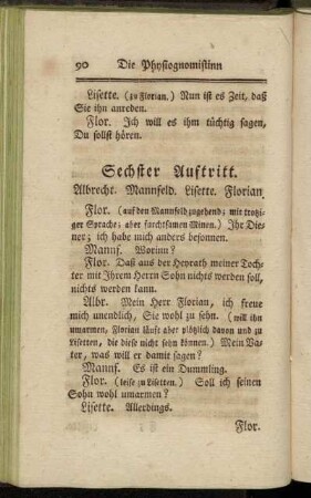 Sechster Auftritt. - Vierzehnter Auftritt.
