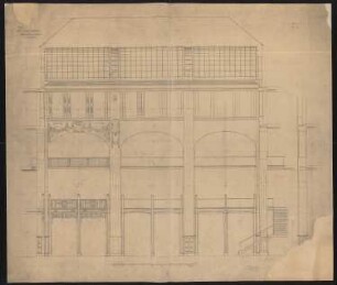 Warenhaus Wertheim, Rosenthaler Straße/Sophienstraße, Berlin 1. Bauabschnitt: Lichthof: Längsseite, 1:25