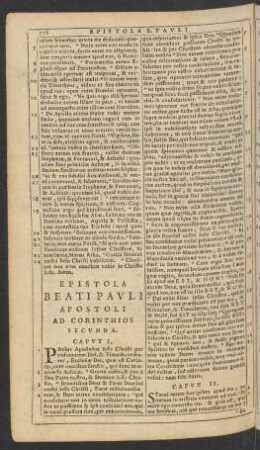 Epistola Beati Pavli Apostoli Ad Corinthios Secvnda.
