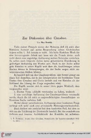 Zur Diskussion über Cimabue