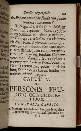 Caput V. De Personis Feudum Concedentibus.