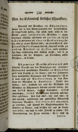 Von der Erkenntniß sittlicher Charaktere.