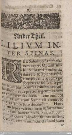 Ander Theil. Lilium inter Spinas.