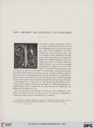 5. Pér. 3.1921: Les " Heures" de Jacques IV roi d'Écosse