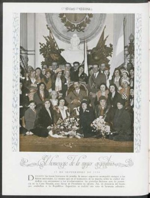 El homenaje de la mujer argentina, 15 de septiembre de 1930