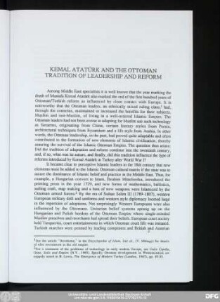 Kemal Atatürk And The Ottoman Tradition Of Leadership And Reform
